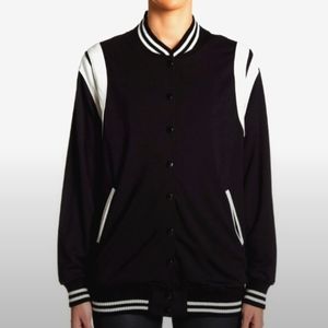 Harlowe & Graham Striped Varsity Jacket